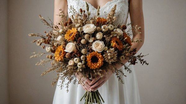 Bouquet mariée fleurs séchées : beauté durable pour votre mariage